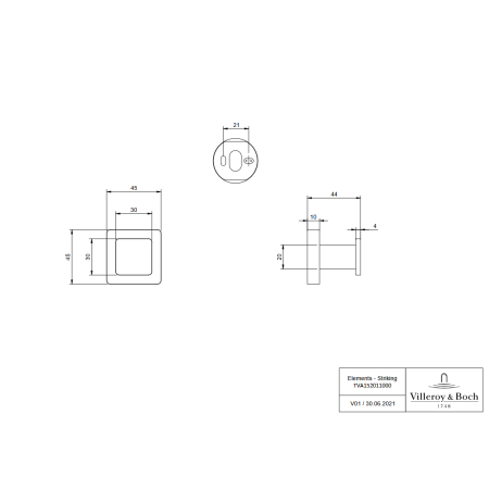 Villeroy&Boch Wieszak haczyk uchwyt na ręcznik czarny TVA152011000K5