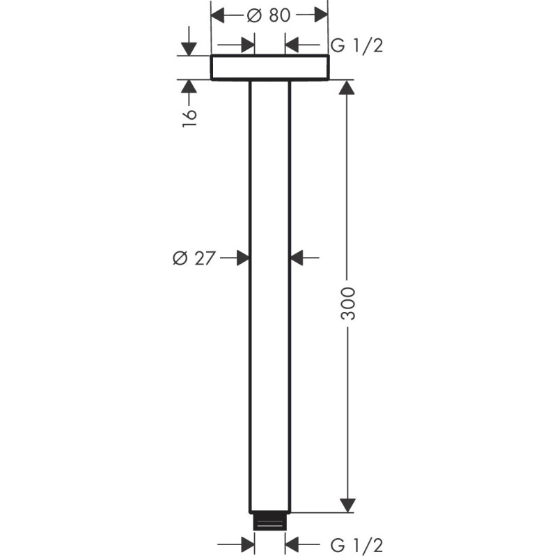 Hansgrohe Przyłącze sufitowe S 30 cm brąz szczotkowany 27389140