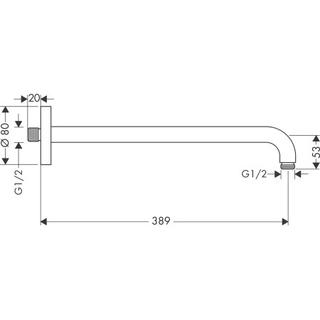 Hansgrohe Ramię prysznicowe 38,9 cm ścienne Złoty Optyczny Polerowany 27413990