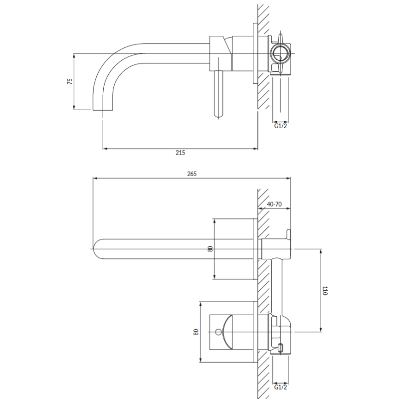 Omnires Y bateria umywalkowa podtynkowa chrom Y1215CR