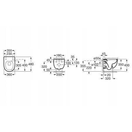 Roca Meridian Classic Compacto Rimless A34H242000 miska WC z deską SLI