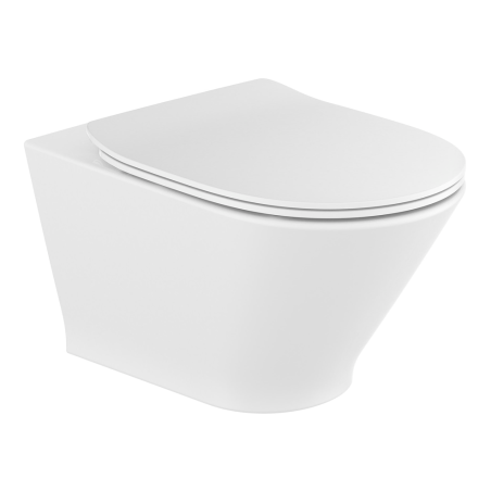 Roca GAP Rimless Round A34H0N8000 miska WC z deską SLIM