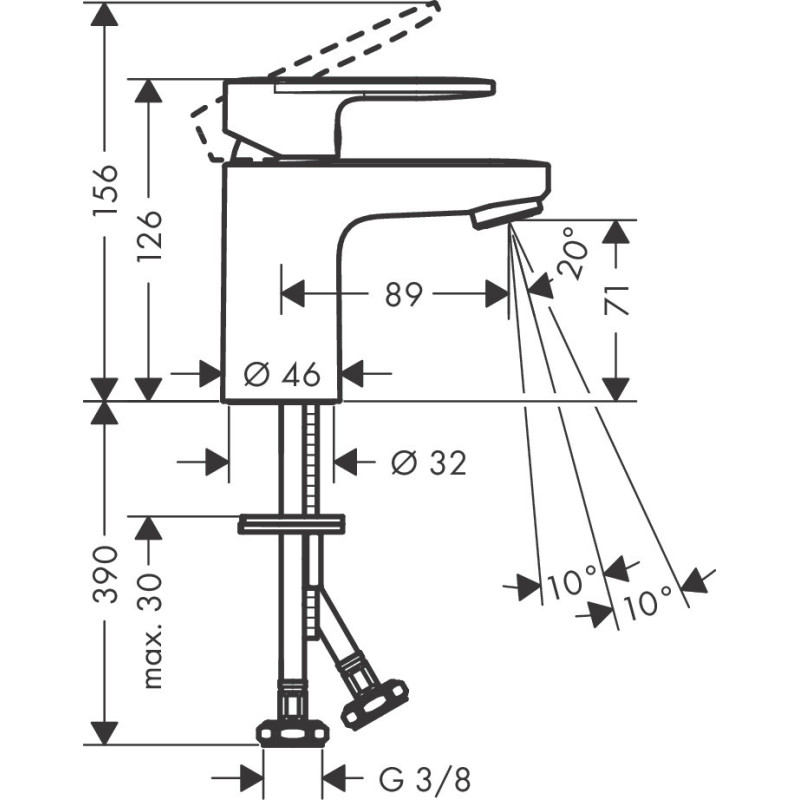 Hansgrohe Vernis Blend 71558670 bateria umywalkowa 70 czarny mat