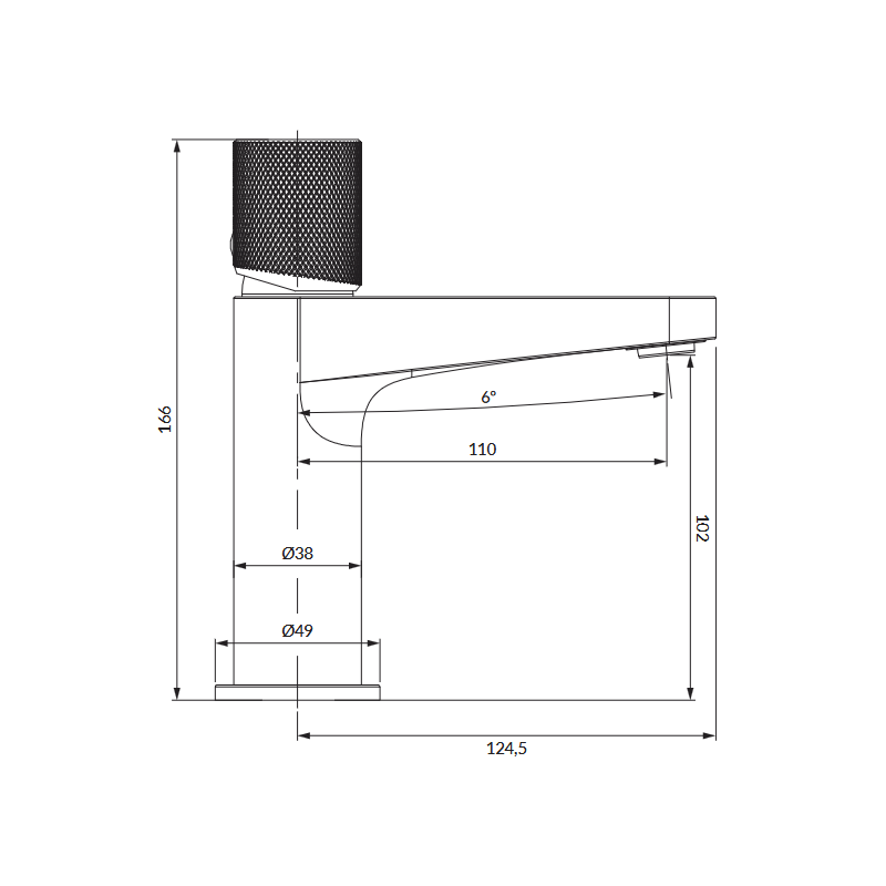 Omnires Contour CT8010AT — bateria umywalkowa antracytowa