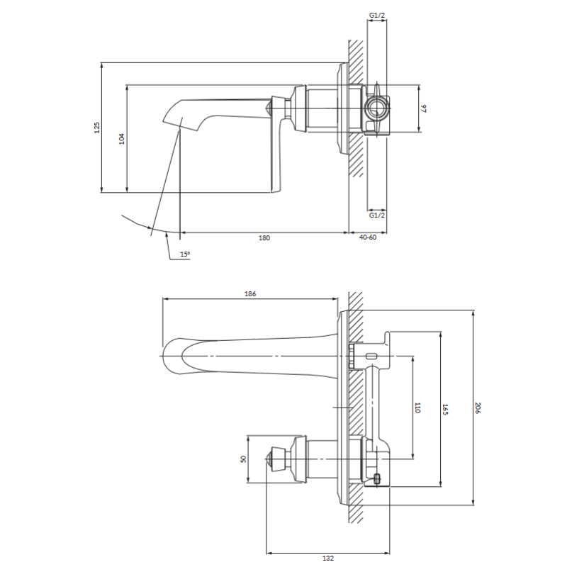 Omnires ARMANCE AM5215CR bateria umywalkowa podtynkowa chrom
