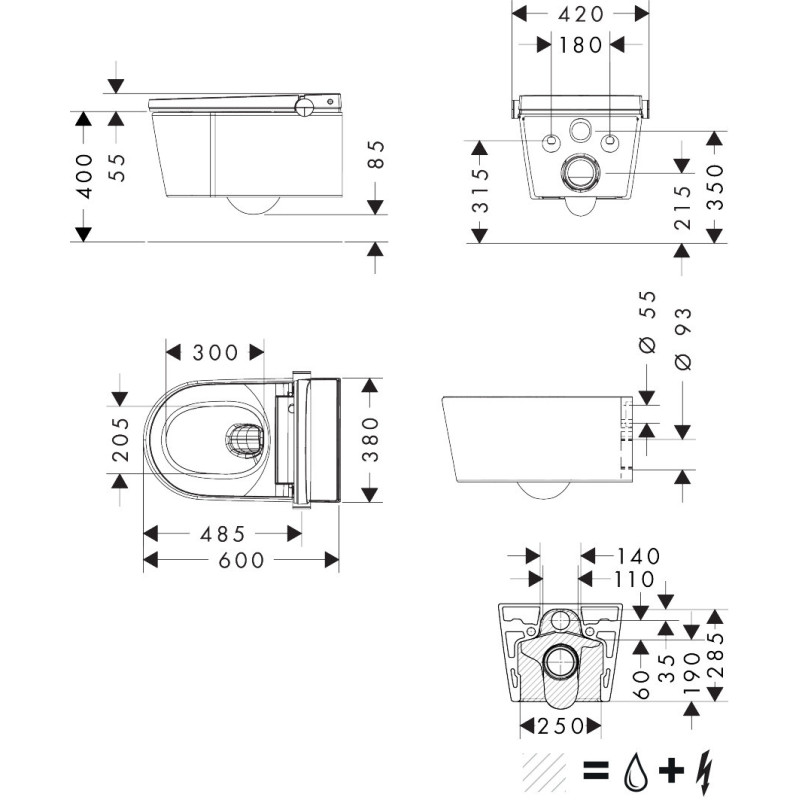 Hansgrohe LavaPura Element S 63021450 miska WC z funkcją bidetu biała