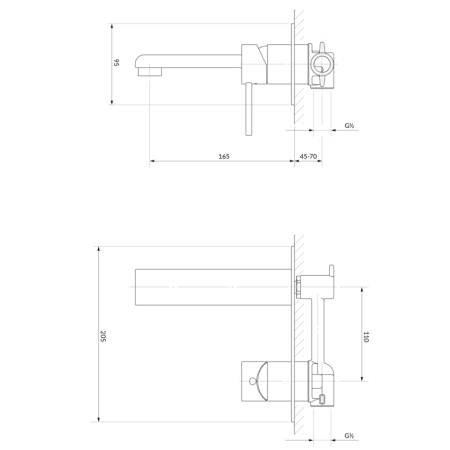 OMNIRES DARLING DA5015CR bateria umywalkowa podtynkowa chrom