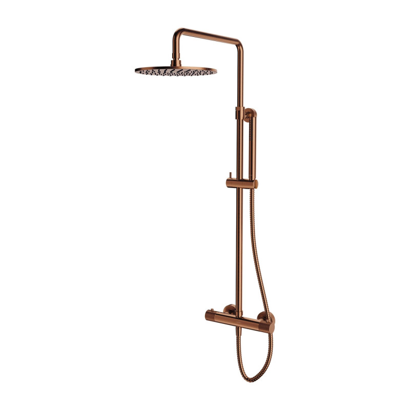 Omnires Contour Zestaw system prysznicowy termostatyczny natynkowy Miedź Szczotkowana CT8044CPB