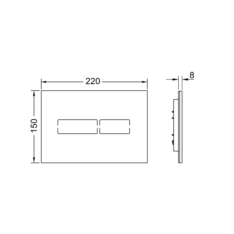 TECE TECElux mini 9240961 – czarny szklany przycisk spłukujący WC