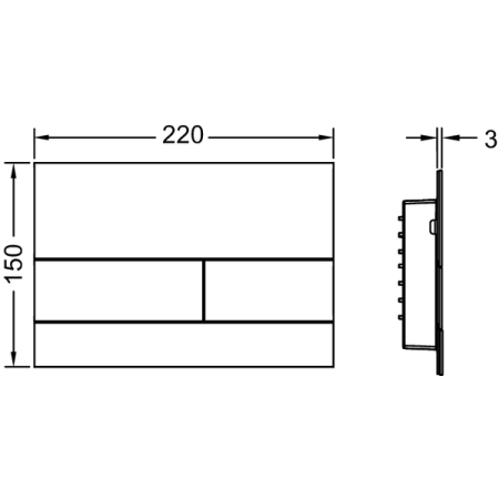 TECEsquare II 9240846 – przycisk WC czarny chrom szczotkowany