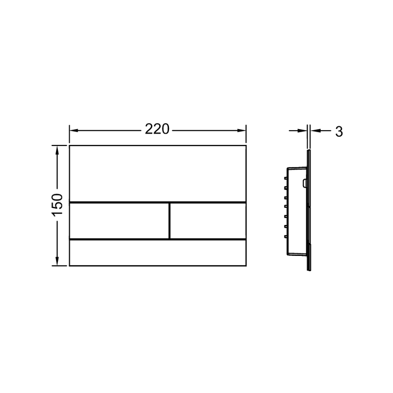 TECEsquare II 9240846 – przycisk WC czarny chrom szczotkowany